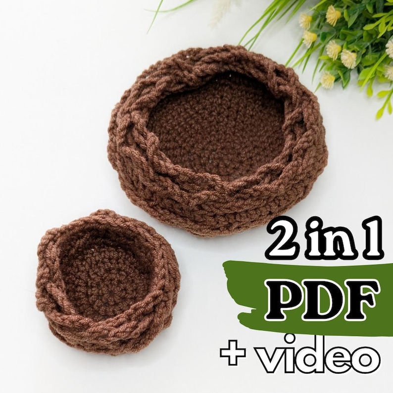 Crochet Nest 2-in-1 Pattern, Beginner Friendly (PDF Pattern) image 1