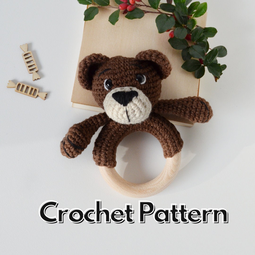 Bear Crochet Baby Rattle Pattern, Amigurumi Teddy Bear Pattern - Etsy