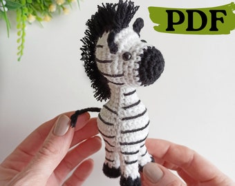 Patrón cebra a crochet, mini animales amigurumi