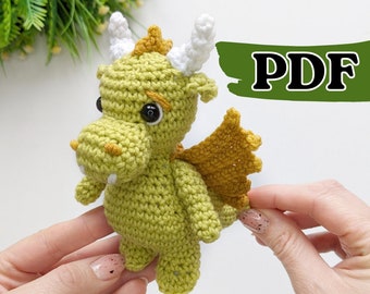 Dragon crochet pattern, amigurumi dragon toy pattern