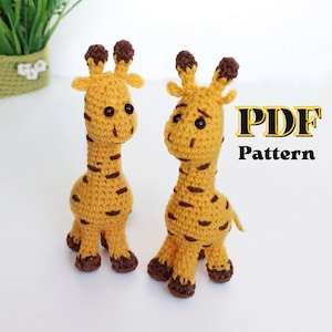 Giraffe crochet pattern, amigurumi pattern giraffe, mini crochet animals