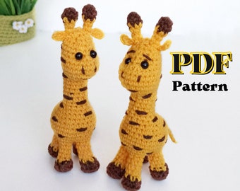 Giraffe crochet pattern, amigurumi pattern giraffe, mini crochet animals