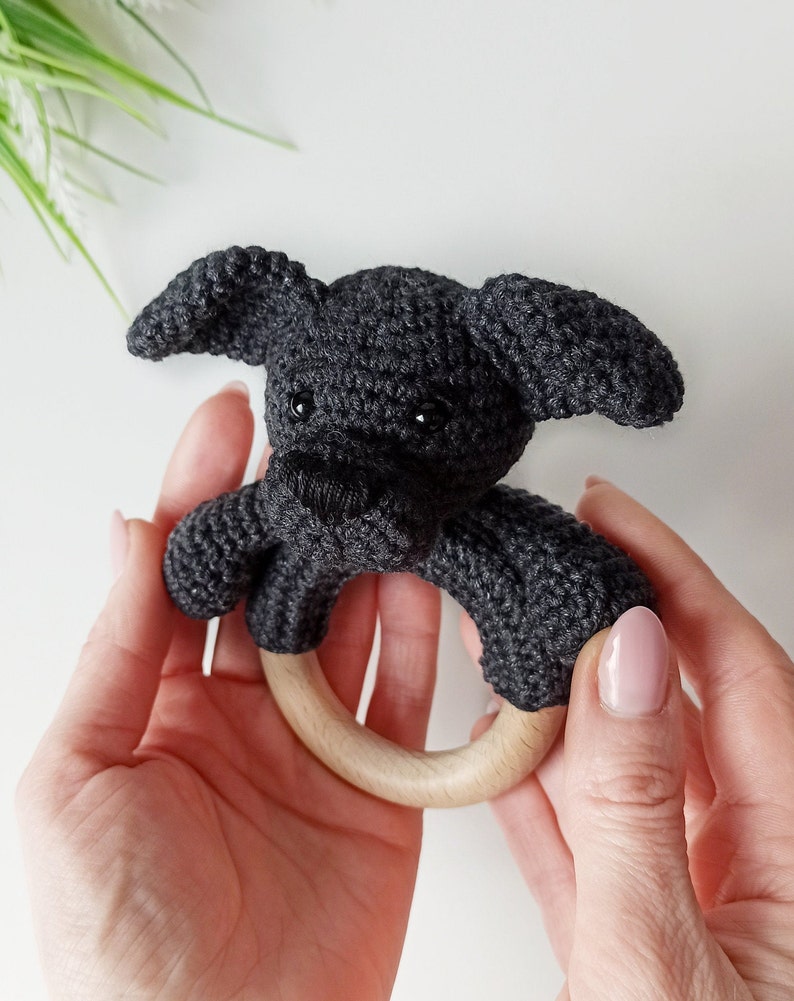 Crochet Dog Rattle Amigurumi Pattern, Baby Rattle With Teether Ring Toy ...