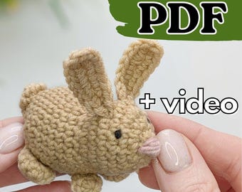 Amigurumi rabbit pattern pdf, bunny crochet keychain pattern