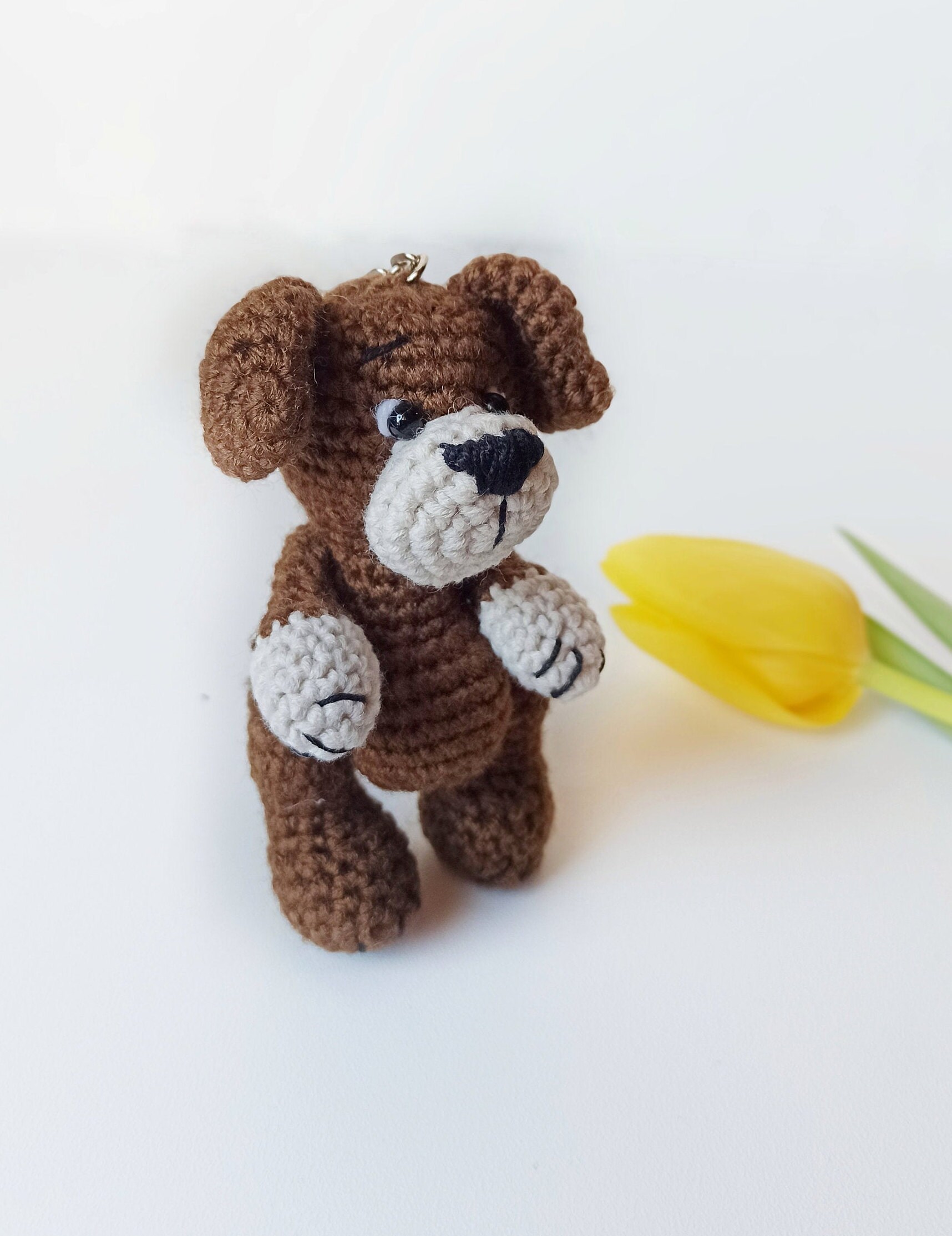 Stuffed dog keychain plush dog keyring small dog figurine Etsy