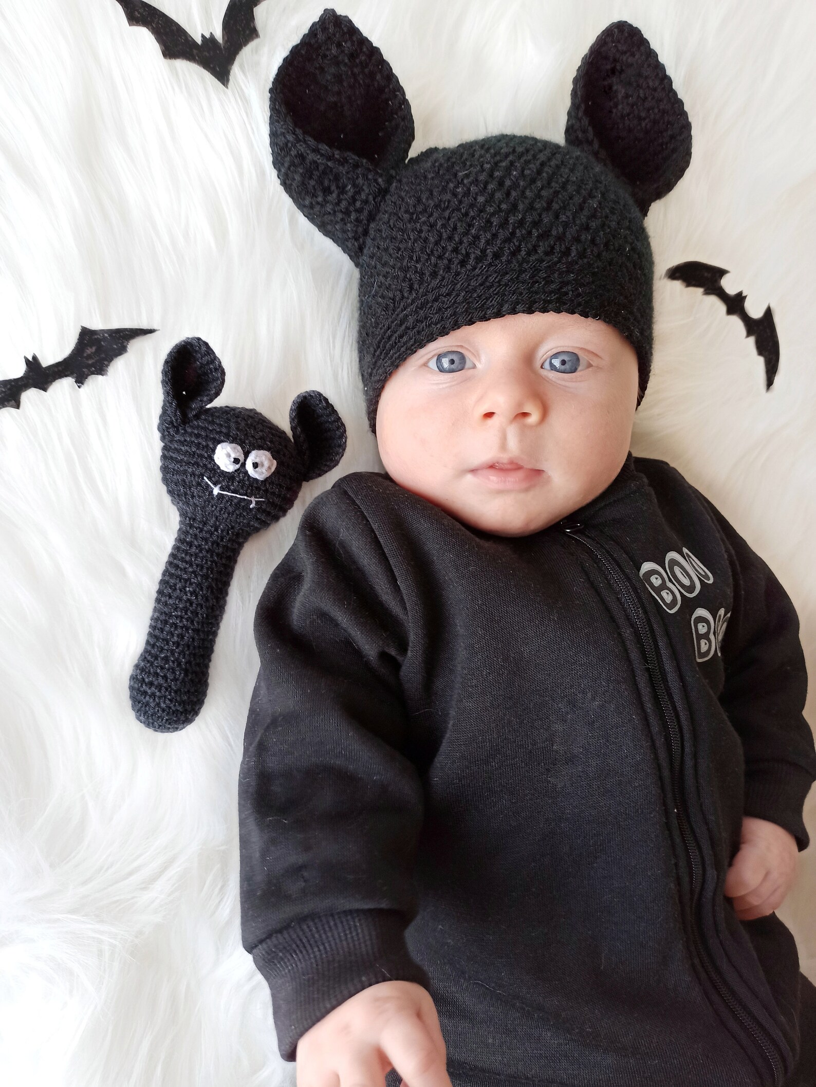 Crochet Bat Baby Rattle Pattern, Halloween Crochet Baby Gift - Etsy
