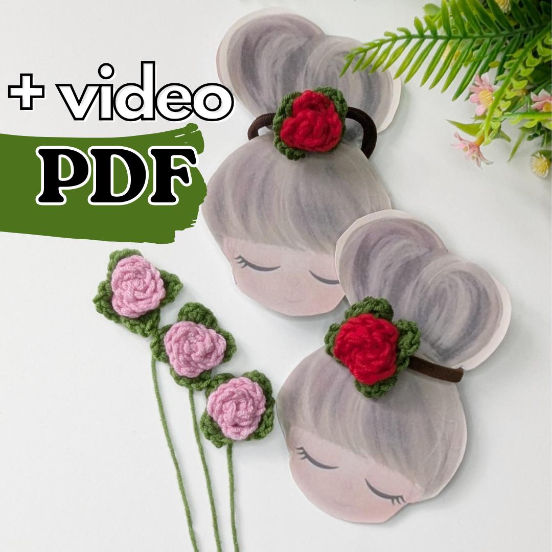 Mini Roses Crochet Pattern Digram Crochet Mini Rose Pattern, Easy Flower Decor - Etsy
