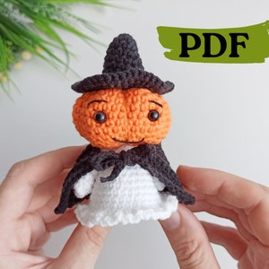 Ghost crochet pattern, amigurumi ghost halloween decor, easy crochet pumpkin pattern