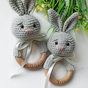 Crochet baby rattle pattern, bunny amigurumi pattern image 9