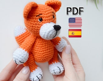 Crochet fox amigurumi pattern, woodland nursery decor, crochet animals pattern