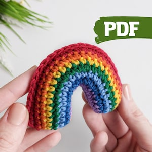 Rainbow  crochet pattern, easy crochet rainbow decor