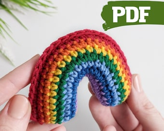 Rainbow  crochet pattern, easy crochet rainbow decor