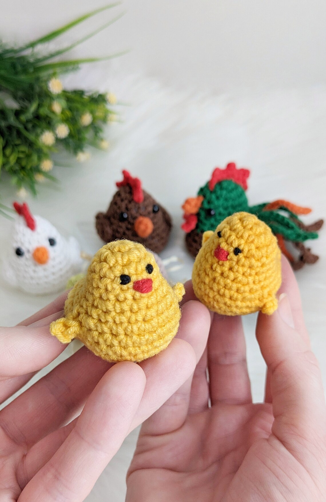 Modèle de poulet au crochet, famille de poulets amigurumi, coq au ...