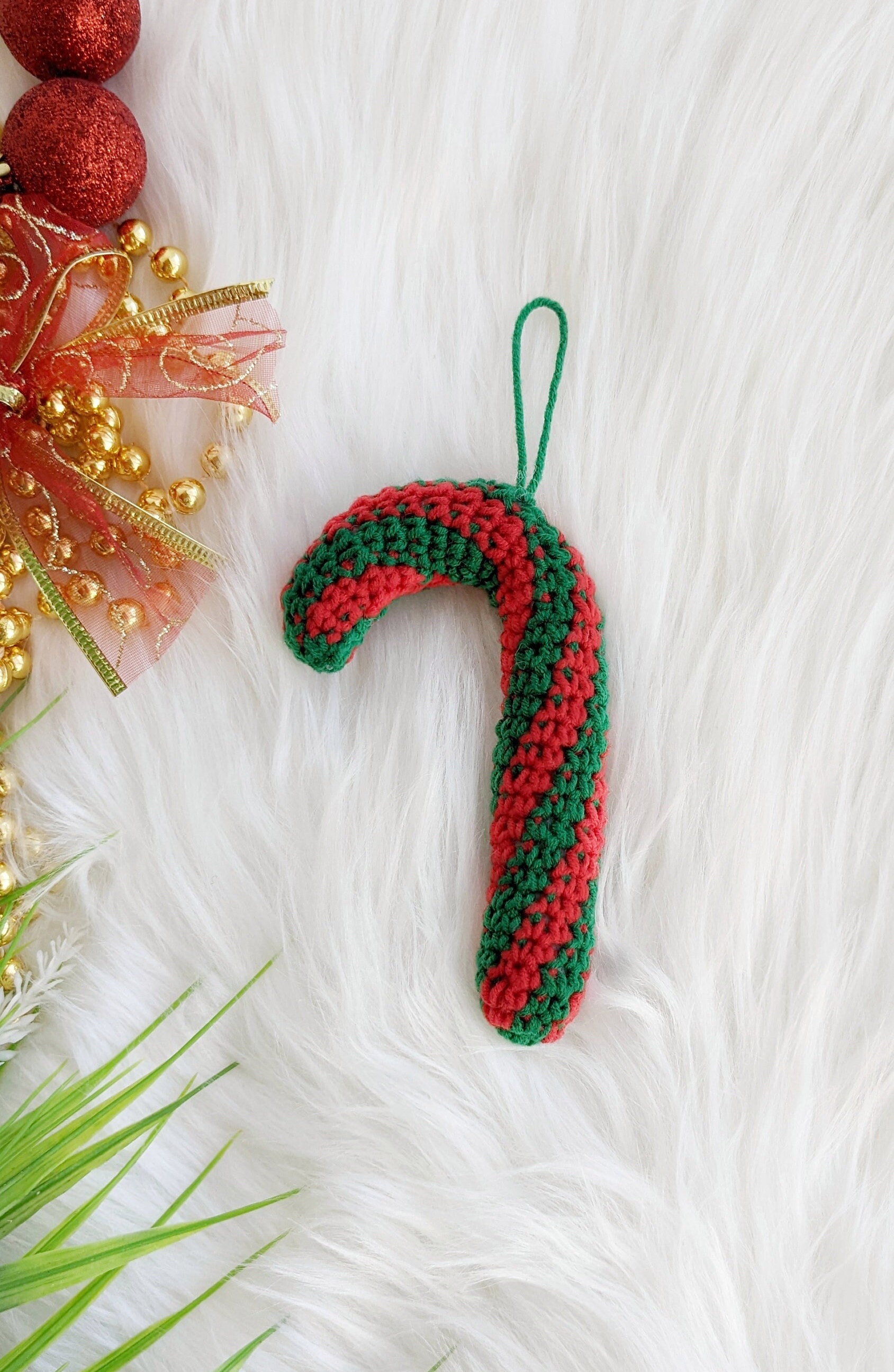 Candy Cane Crochet Christmas Ornament Pattern - Etsy