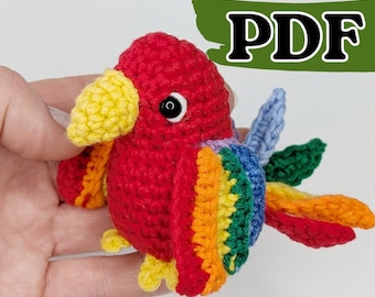 Parrot Crochet Pattern, Easy Crochet Amigurumi Bird Pattern