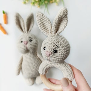 Crochet baby rattle pattern, bunny amigurumi pattern image 8