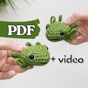 Crochet frog pattern, amigurumi frog mini crochet animal pattern