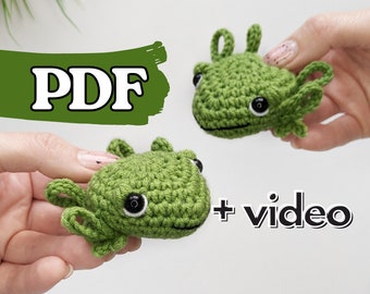 Crochet frog pattern, amigurumi frog mini crochet animal pattern