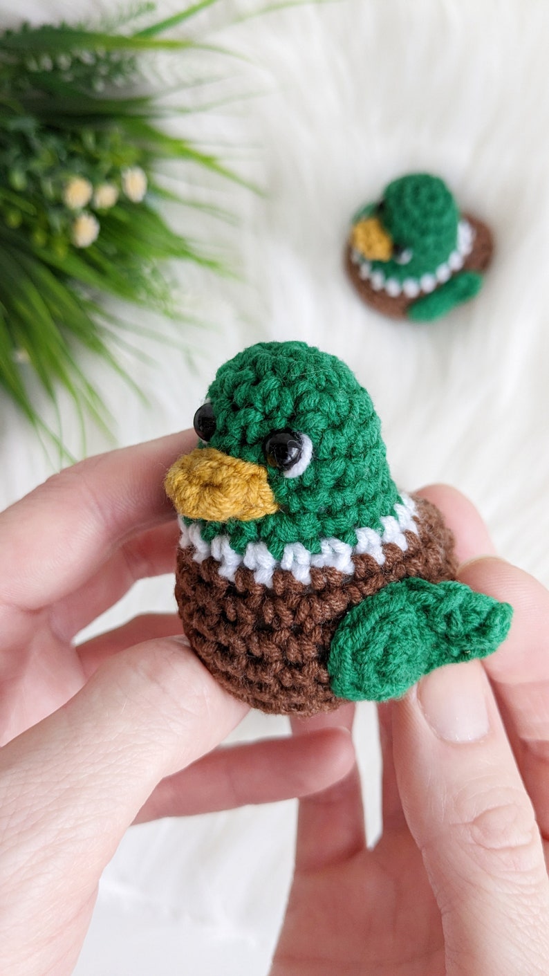 Crochet duck pattern, amigurumi mallard duck easy crochet pattern image 6