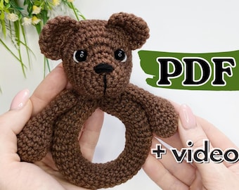 Gehäkelte Babyrassel-Anleitung, eine einfache Häkelanleitung für einen Amigurumi Teddybär