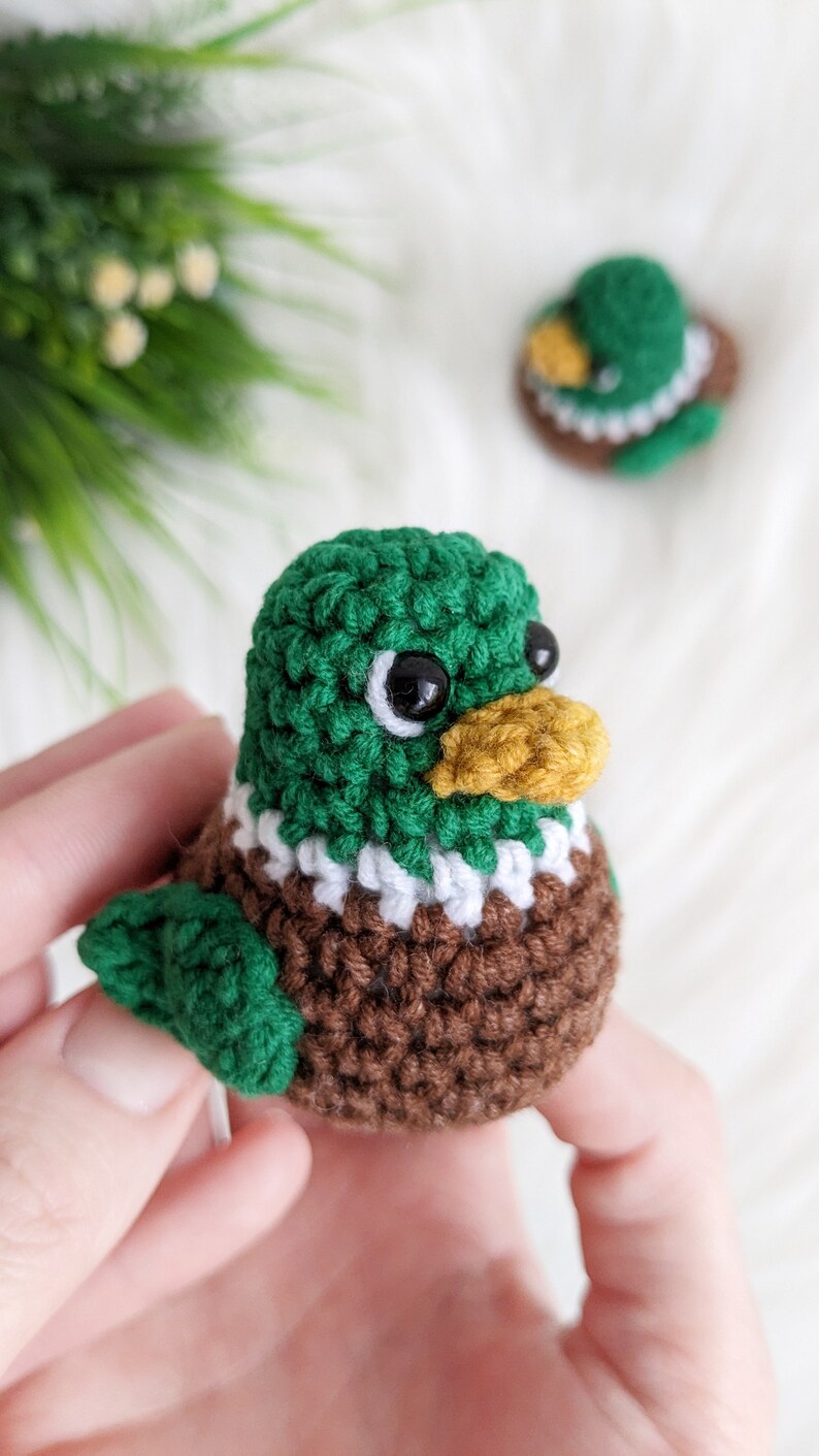 Crochet duck pattern, amigurumi mallard duck easy crochet pattern image 7