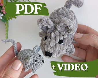 Crochet mouse pattern, easy crochet amigurumi pattern, crochet animals plush pattern