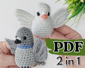 Pigeon Crochet Pattern, Crochet Dove Amigurumi Bird Pattern