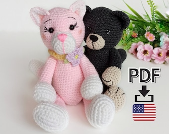 Crochet cat pattern, amigurumi cat pdf pattern