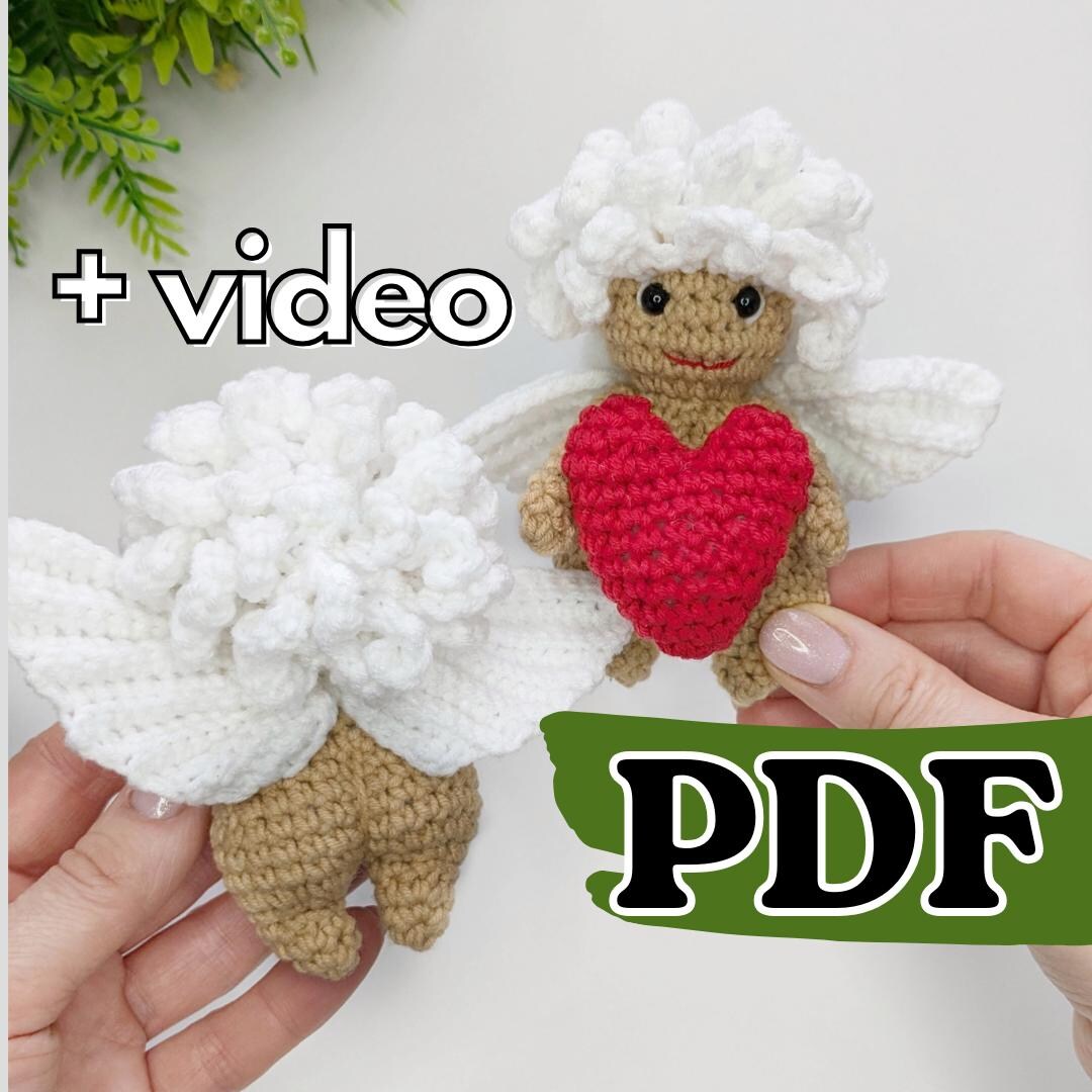 Cupid With a Heart Crochet Pattern, Easy Crochet Valentine's Day Gift ...