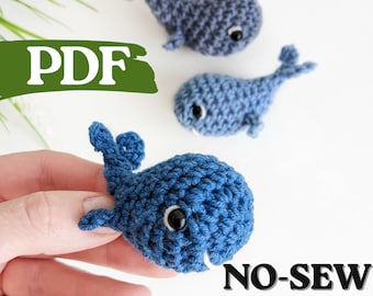 No sew crochet whale pattern, easy crochet whale amigurumi pattern