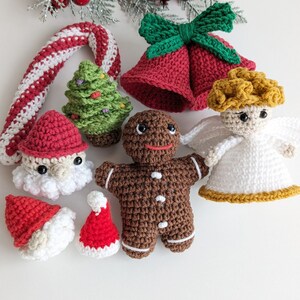 Easy Crochet Christmas Ornaments, set of 8 crochet patterns image 2