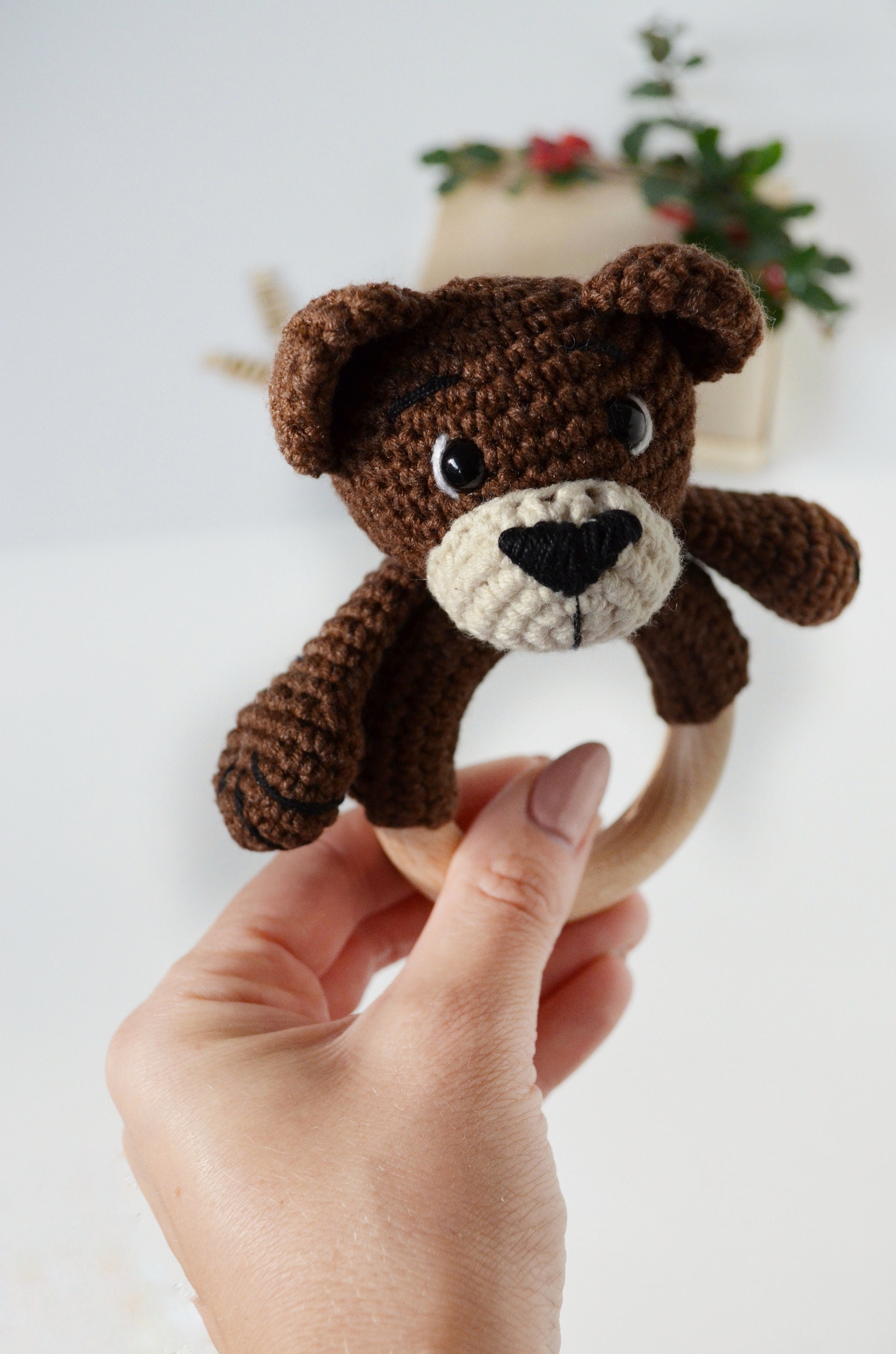 Bear Crochet Baby Rattle Pattern, Amigurumi Teddy Bear Pattern - Etsy