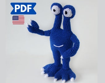 Monster crochet pattern, alien plush amigurumi pattern