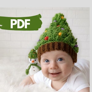 Christmas Tree Baby Hat crochet pattern