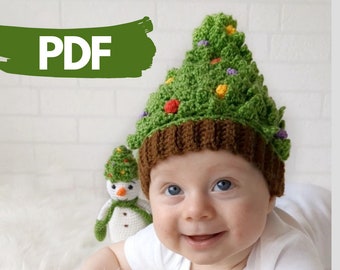 Christmas Tree Baby Hat crochet pattern