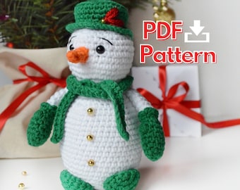 Crochet snowman amigurumi pattern