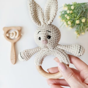 Crochet baby rattle pattern, bunny amigurumi pattern image 5