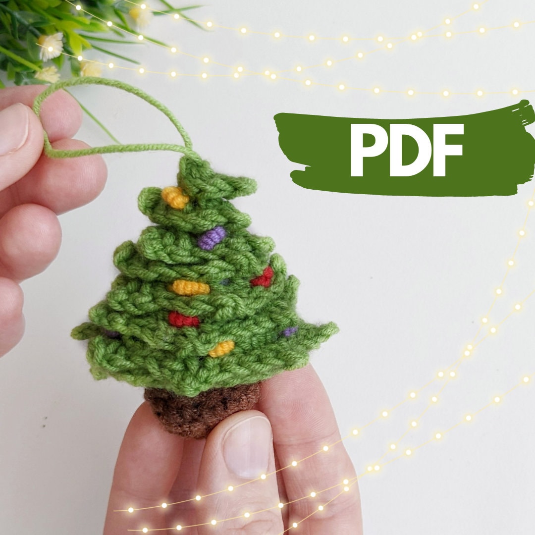 Modello amigurumi per albero di Natale all'uncinetto, decorazioni natalizie facili all'uncinetto