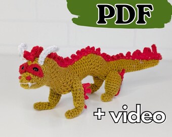 Aiden the Dragon crochet pattern, lunar dragon amigurumi pattern