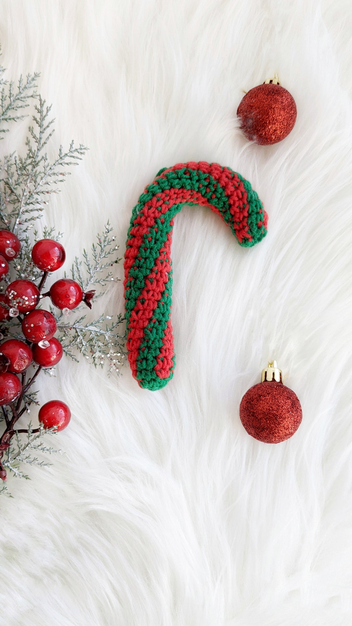 Candy Cane Crochet Christmas Ornament Pattern - Etsy