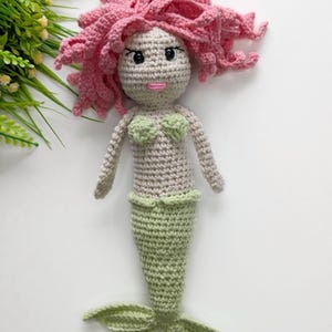 Mermaid doll crochet pattern, handmade doll amigurumi pattern image 10