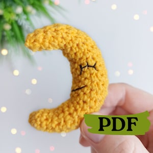Crochet moon pattern, baby mobile easy crochet pattern, amigurumi crescent moon pattern