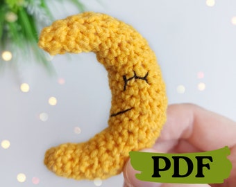 Crochet moon pattern, baby mobile easy crochet pattern, amigurumi crescent moon pattern