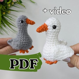 Crochet Goose Amigurumi Pattern, Easy Crochet Mini Bird image 1