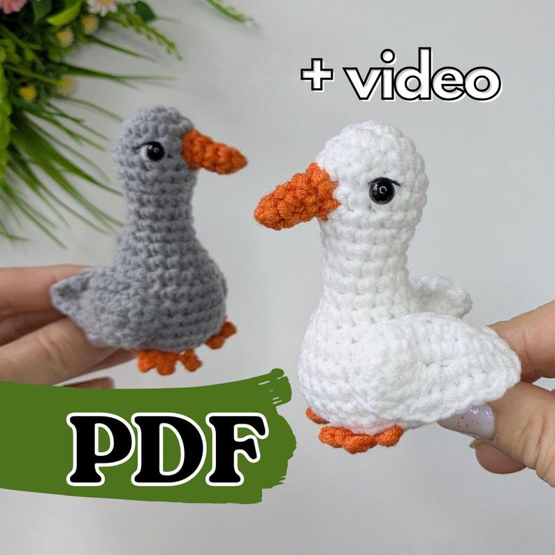 Crochet Goose Amigurumi Pattern, Easy Crochet Mini Bird image 1