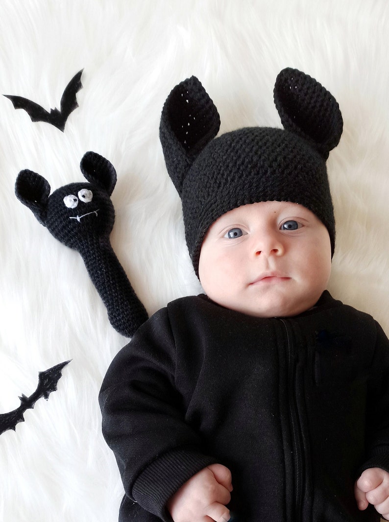 Crochet Bat Baby Rattle Pattern, Halloween Crochet Baby Gift - Etsy