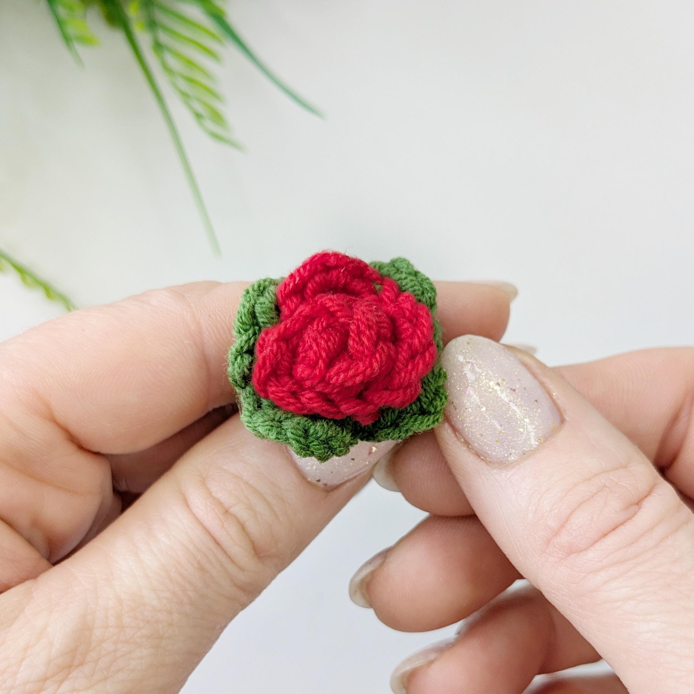 Mini Roses Crochet Pattern Digram Crochet Mini Rose Pattern, Easy Flower Decor - Etsy