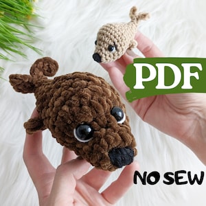 Crochet seal pattern, NO SEW crochet  plush pattern, amigurumi sea animal