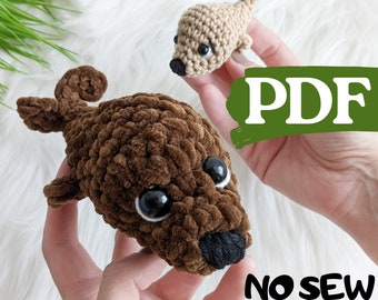 Crochet seal pattern, NO SEW crochet  plush pattern, amigurumi sea animal