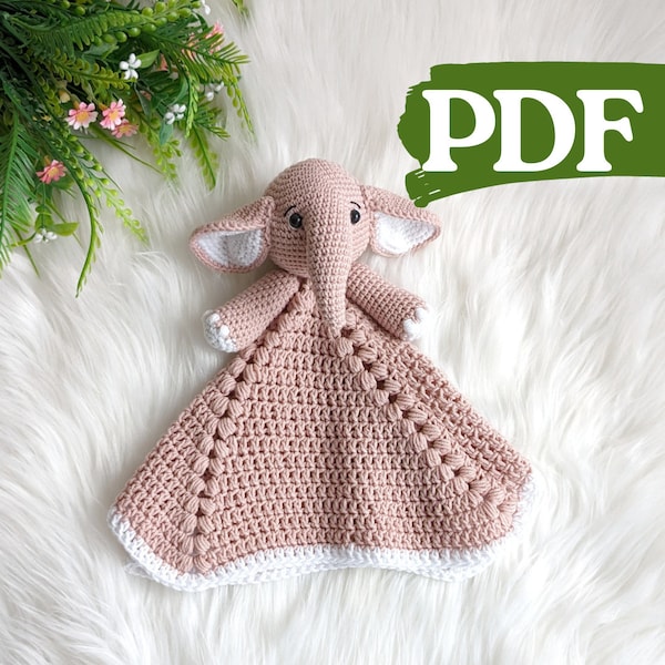 Motivo adorabile con elefante all'uncinetto, coperta di sicurezza per bambini all'uncinetto, motivo adorabile con elefante